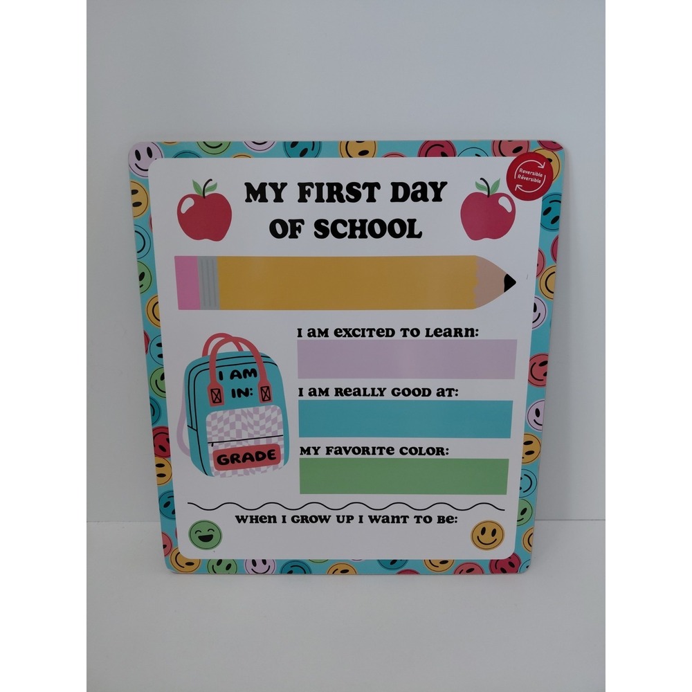 My Last‎ and First Day of School White Board Sign Reversable School NWT 15.5x H